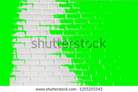 Texture of white brick wall with rough surface for decorating websites or using blank empty ads and copy space. for text,trend color green UFO splash