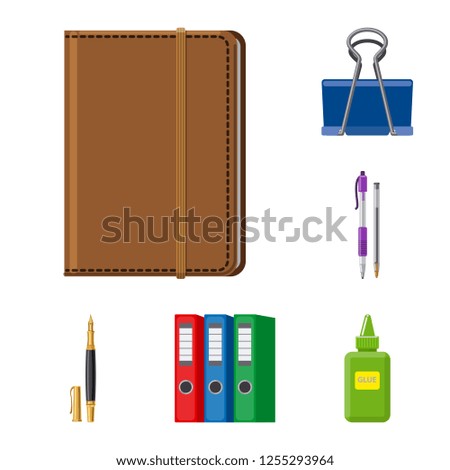 Isolated object of office and supply symbol. Set of office and school stock symbol for web.