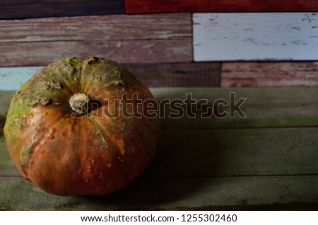 Green and orange pumpkin 