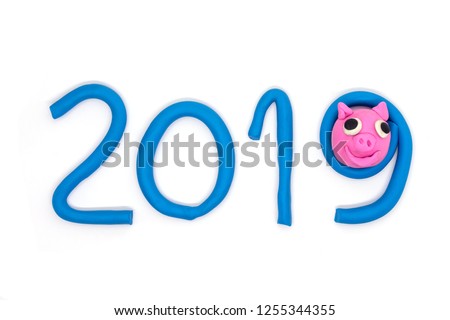 Playdoh figure: pig. Symbol 2019 New year's