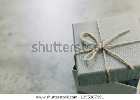 open empty gift box on table.  A present on holiday.