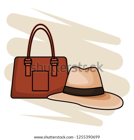 panama hat and beach bag