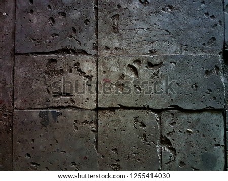 Texture of old gray concrete wall for background in room.