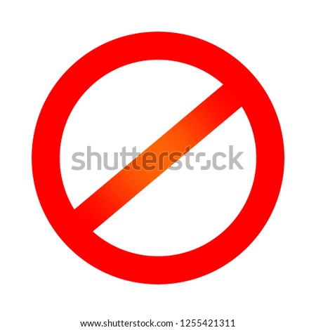 Red prohibition symbol. Negative sign. No sign icon isolated on white background.
