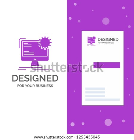 Business Logo for Internet, layout, page, site, static. Vertical Purple Business / Visiting Card template. Creative background vector illustration