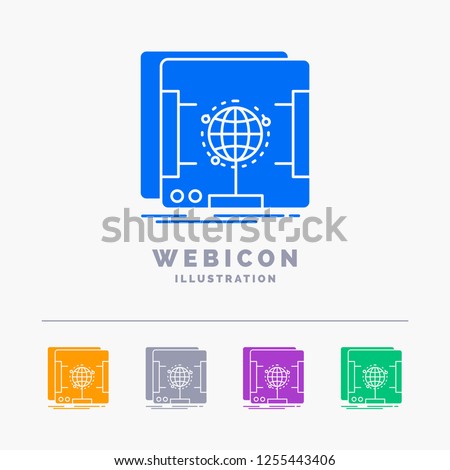 3d, dimensional, holographic, scan, scanner 5 Color Glyph Web Icon Template isolated on white. Vector illustration