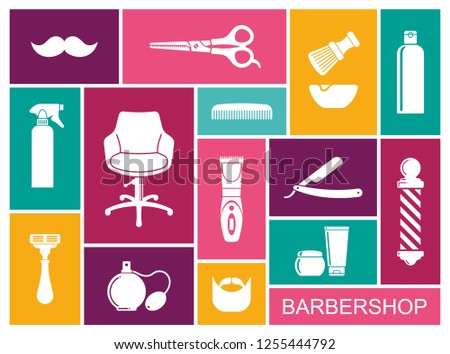 Set Of Hairdressing Accessories and means for care of hair