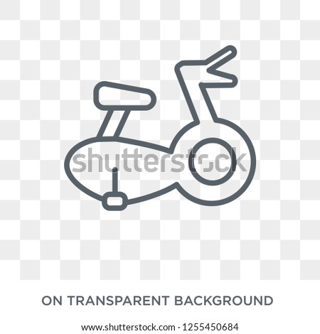 Stationary bike icon. Trendy flat vector Stationary bike icon on transparent background from Gym and fitness collection. High quality filled Stationary bike symbol use for web and mobile