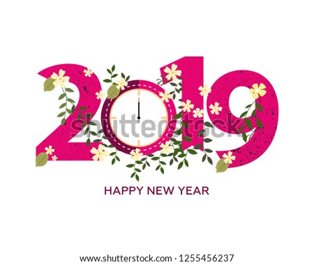 Happy New Year 2019 vector illustration