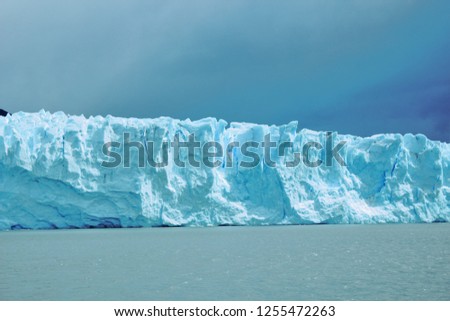 Blue ice of glacier in national park