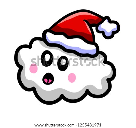 Digital illustration of a cartoon Christmas cloud