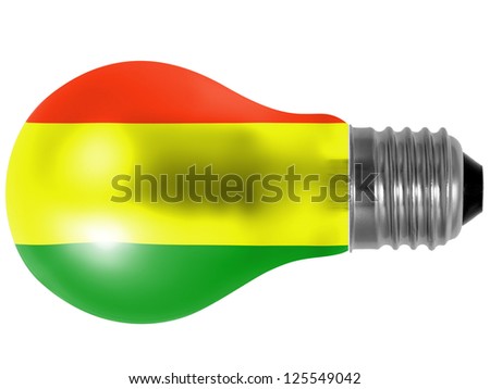 Bolivia. Bolivian flag  painted on lightbulb