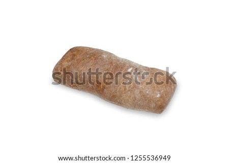 freshly baked chiabatta on an isolated white background