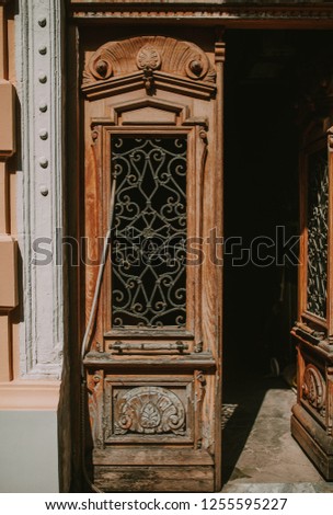 View of the old wooden door