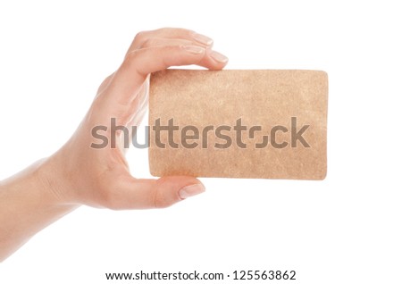 Hands and paper isolated on white background