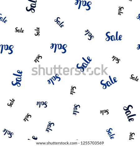 Dark BLUE vector seamless layout with discount words. Colorful set of  percentage signs in simple style. Backdrop for mega promotions, discounts.