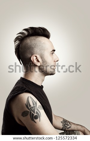 profile picture of a tattooed man with mohawk style hair