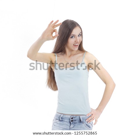 modern young woman showing the OK sign