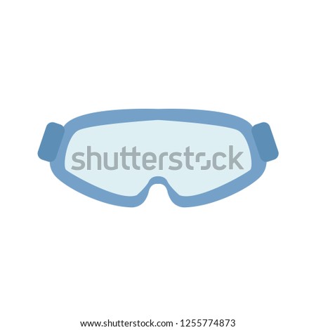 Skiing and snowboard goggles. Goggles blue. Vector illustration. EPS 10.