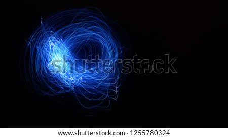 Long exposure blue sci-fi lights