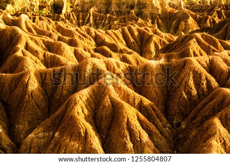 The dry soil of the Tatacoa desert, Colombia
