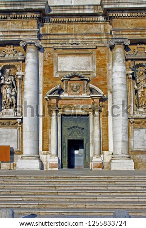 Italy  Ravenna  Santa Maria in Porto basilica main door.