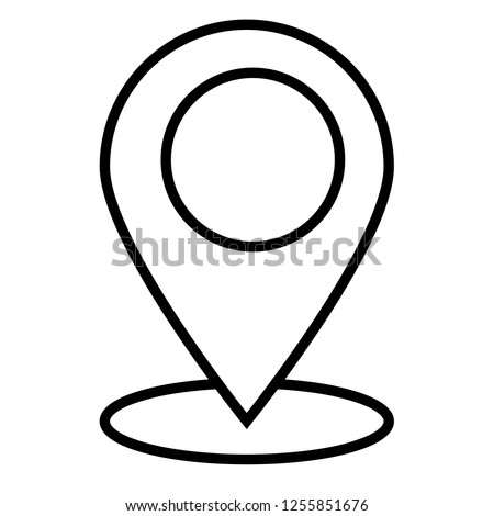 outline location icon on white background. flat style. outline map icon for your web site design, logo, app, UI. location sign. pointer line symbol.

