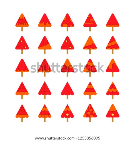 red Christmas tree icons