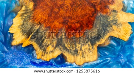epoxy resin Stabilizing burl wood background, Abstract art resin picture photo, print design and your advertisement