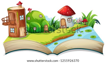 A fairyland opn open book illustration