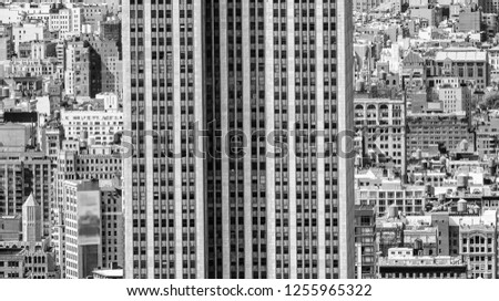 Aerial view of Midtown skyscrapers, New York City.