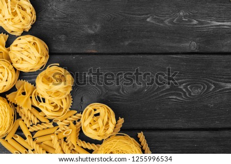 Various pasta. Cooking concept.
