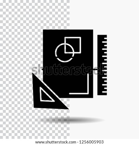 Design, layout, page, sketch, sketching Glyph Icon on Transparent Background. Black Icon