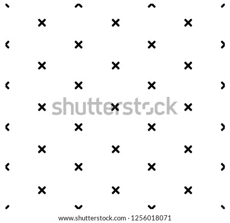 Black cross signs on white background. Black and white seamless pattern