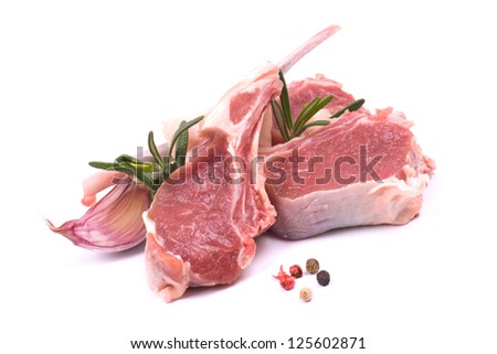 Raw lamb chops Royalty-Free Stock Photo #125602871