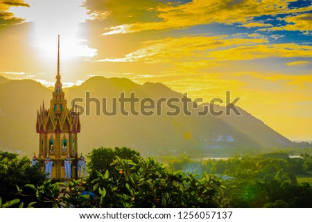 Tiger Cave Temple (Wat Tham Sua) in Kanchanaburi, Thailand is a beautiful day, so it is very popular