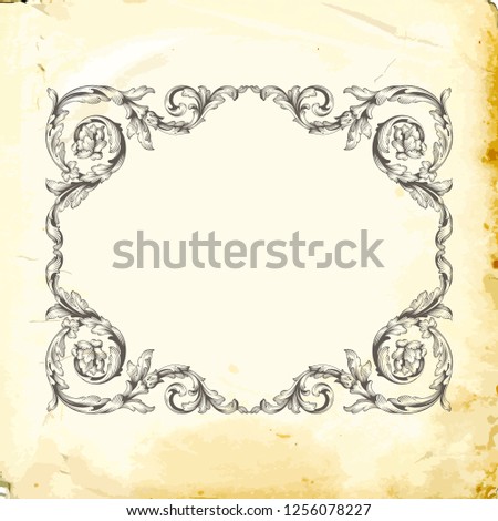 Retro baroque decorations element with flourishes calligraphic ornament. Vintage style design collection for Posters, Placards, Invitations, Banners, Badges and Logotypes.