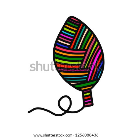 Knitted leaf yarn wool hand drawn illustration for prints posters t shirts background knitting courses and master classes