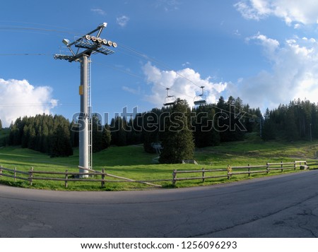 Support pylon of the ski-lift on Flumserberg, Swiss Alps
