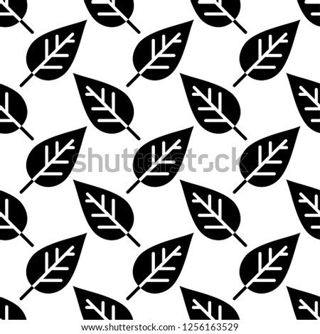 Leaf Icon Seamless Pattern Vector Art Illustration