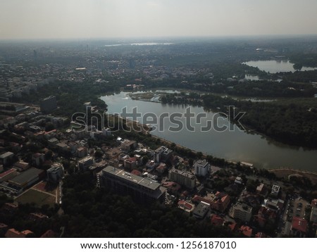 Bucharest landscape drone Dorobanti 