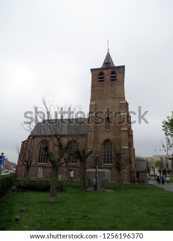 Europe, Belgium, West Flanders, Blankenberge Church 
in the city center                      