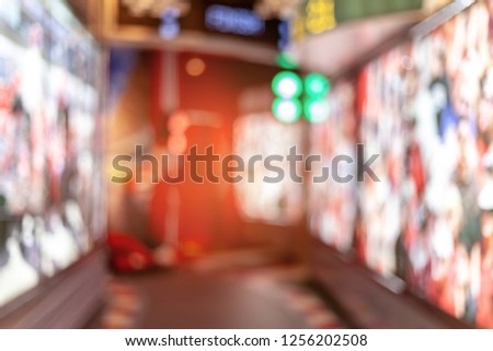 abstract blurred bokeh light in department store