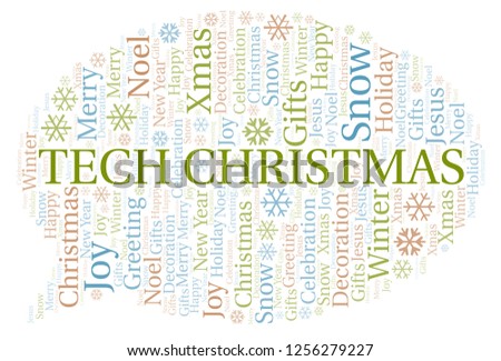 Tech Christmas word cloud.