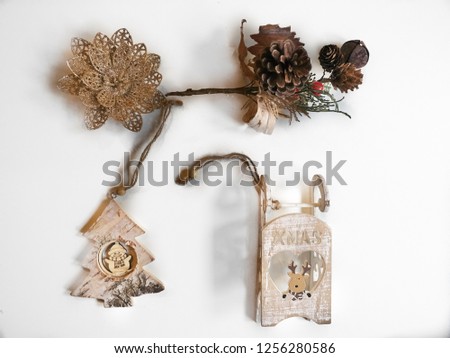 Shot of some decorations commonly used to adorn Christmas trees