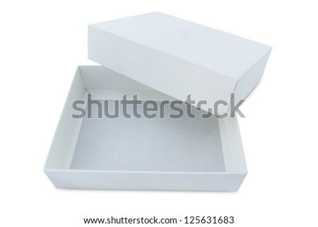 white recycle paper box isolated with clipping path