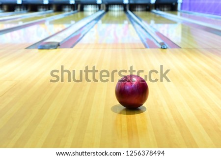 Close up view of bowling ball