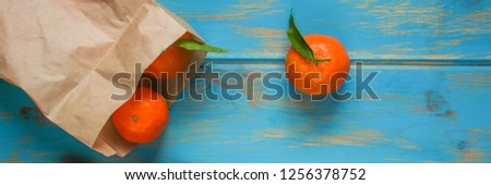 tangerines fresh, juicy citrus (clementine). Top 
view. copy space