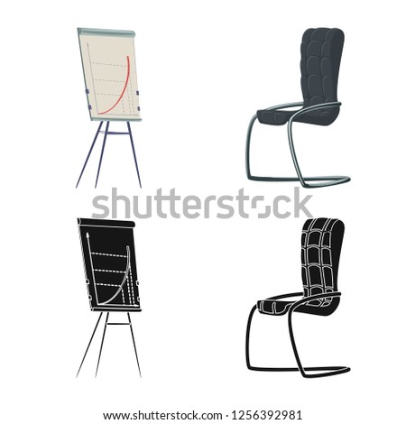 Vector illustration of furniture and work sign. Collection of furniture and home vector icon for stock.