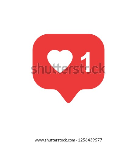 Like icon vector. Social media like vector icon. Instagram like notification. Notification Icon. Heart. Royalty-Free Stock Photo #1256439577